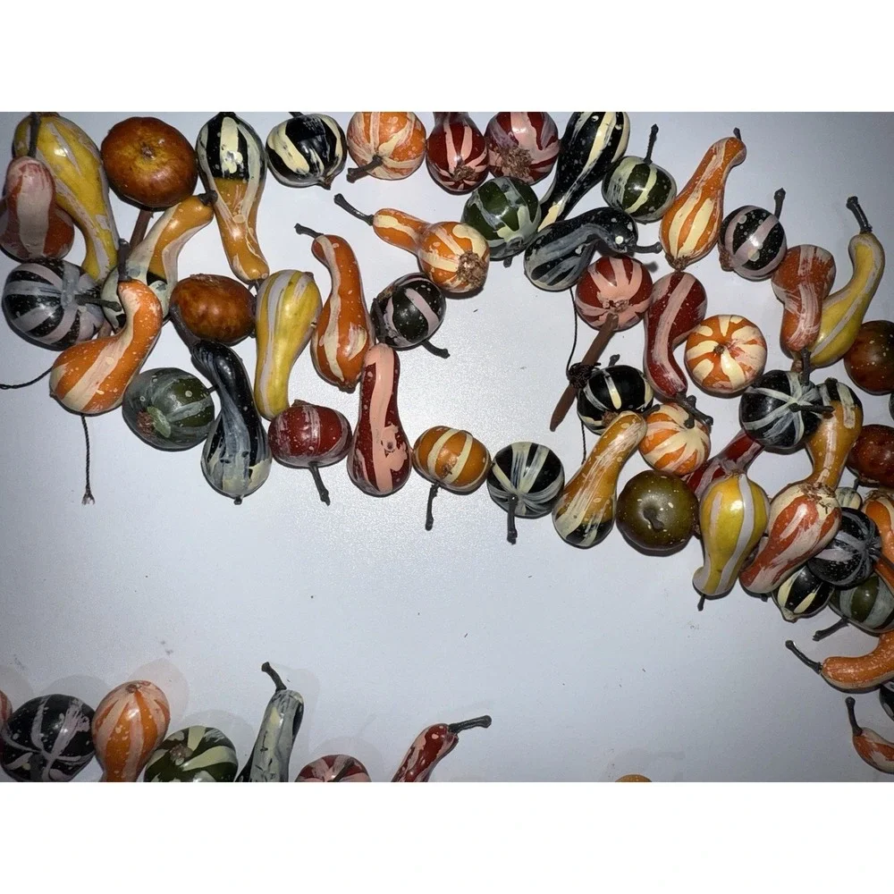 2 Fall Mini Gourds Garland Strands Thanksgiving Draping Decor 69